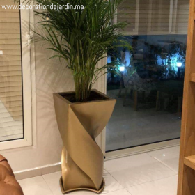Pot Torsadé vice 80 cm en résine polyester, livraison partout au Maroc