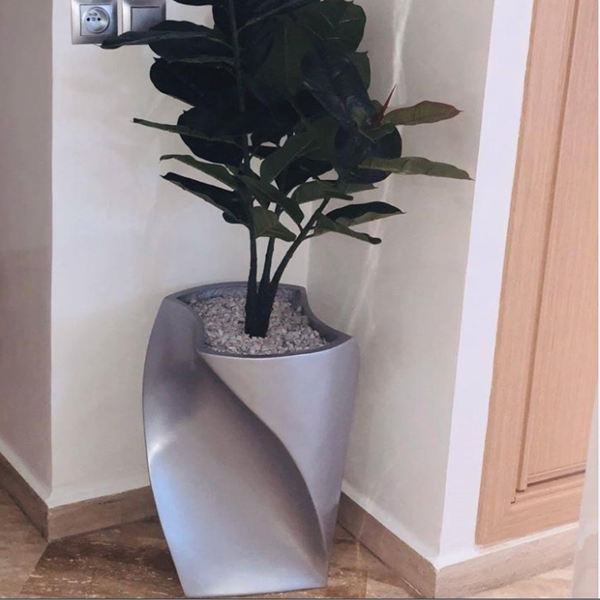 Pot Torsadé vice 50 cm en résine polyester, livraison partout au Maroc
