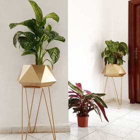 Pot Géométrique de 25/50cm en Résine polyester, livraison partout au Maroc.