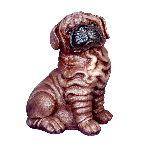 Chien shar-pei peint